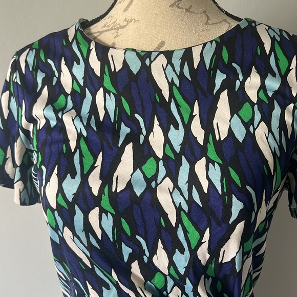 Diane von Furstenberg SILK ZOE DRESS IN TWIGGS MULTI GREEN 10 - Picture 3 of 5